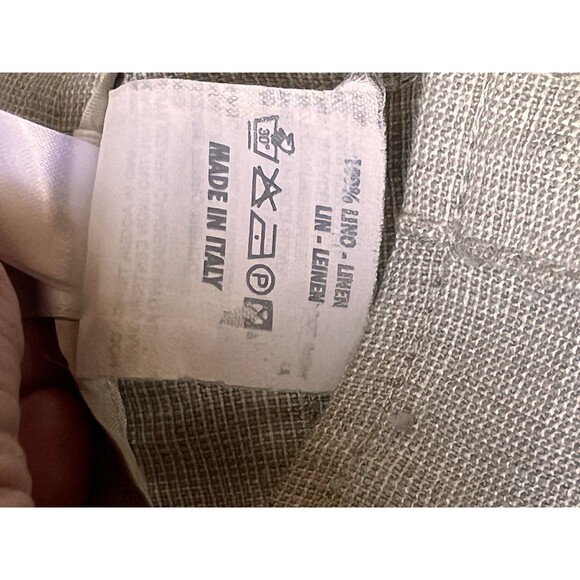 Gunex Pants Tan Linen Wide Leg Size 8 Belt Loop Pockets See Through - Picture 7 of 12